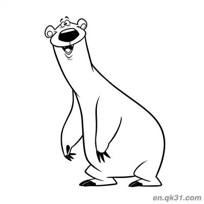 Free printable Long Faced Happy Polar Bear Coloring Page coloring page