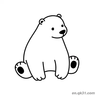 Free printable Minimalist Sitting Baby Polar Bear Coloring Page coloring page
