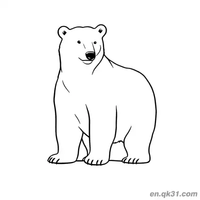 Free printable Minimalist Standing Polar Bear Coloring Page coloring page