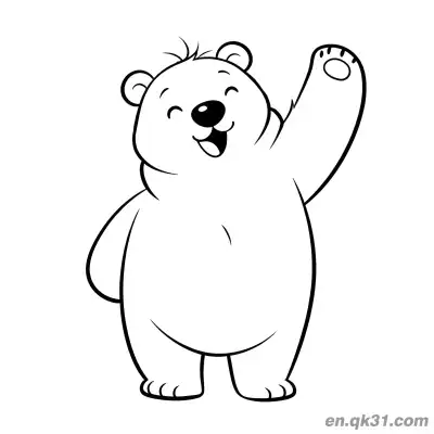 Free printable Polar Bear Waving with Cute Tuft of Hair Coloring Page coloring page