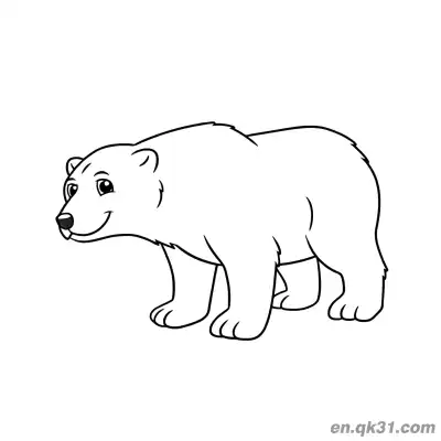 Free printable Realistic Fast Walking Polar Bear Coloring Page coloring page
