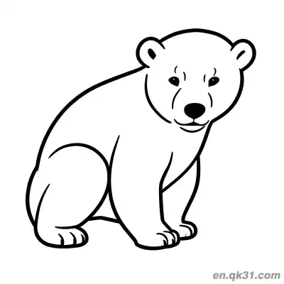 Free printable Realistic Polar Bear Cub Coloring Page coloring page