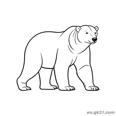 Free printable Realistic Walking Polar Bear Coloring Page coloring page
