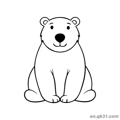 Free printable Sitting Smiling Polar Bear Coloring Page coloring page
