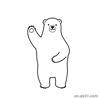 Free printable Smiling Polar Bear Waving Coloring Page coloring page