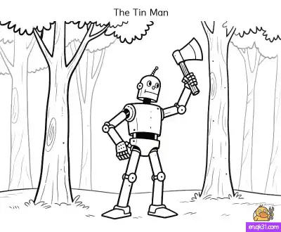 Free printable The Tin Man Coloring Page | Wizard of Oz Characters coloring page