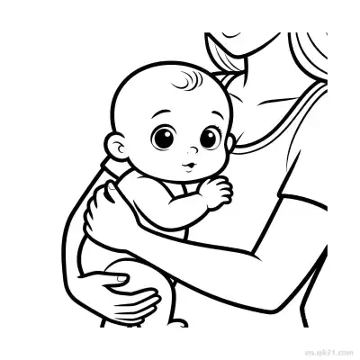 Free printable Baby and Mother  Coloring Page - Free PDF Printable Baby Coloring Sheets coloring page