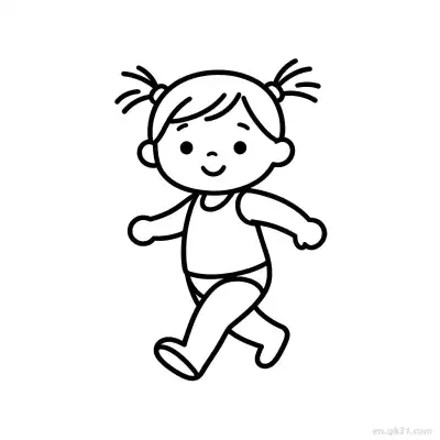 Free printable Baby Learning to Walk 1 Coloring Page - Free PDF Printable Baby Coloring Sheets coloring page
