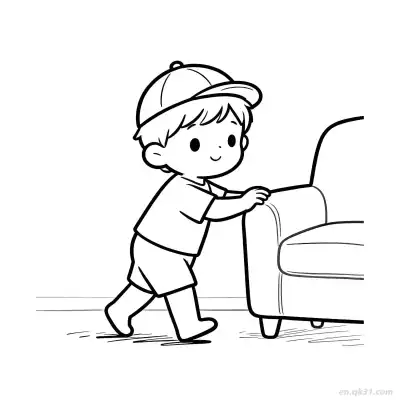 Free printable Baby Learning to Walk 4 Coloring Page - Free PDF Printable Baby Coloring Sheets coloring page
