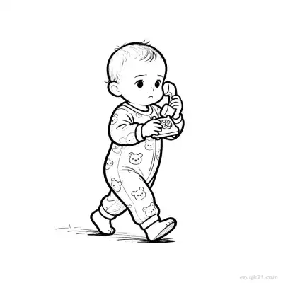 Free printable Baby with Phone  Coloring Page - Free PDF Printable Baby Coloring Sheets coloring page