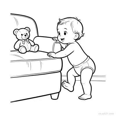 Free printable Baby Playing with Toys 6 Coloring Page - Free PDF Printable Baby Coloring Sheets coloring page