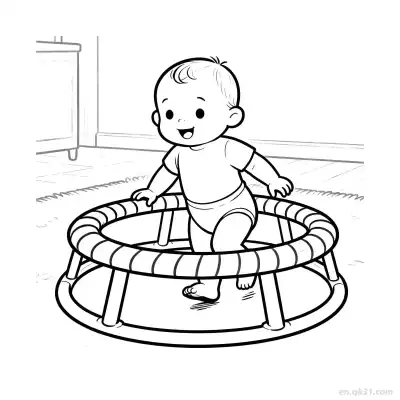 Free printable Baby Playing with Toys 7 Coloring Page - Free PDF Printable Baby Coloring Sheets coloring page