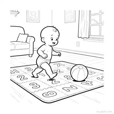 Free printable Baby Playing with Toys 8 Coloring Page - Free PDF Printable Baby Coloring Sheets coloring page