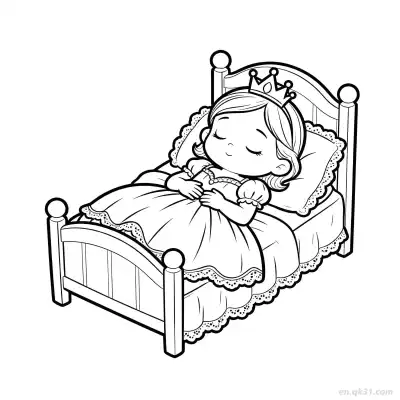 Free printable Baby Princess Sleeping  Coloring Page - Free PDF Printable Baby Coloring Sheets coloring page