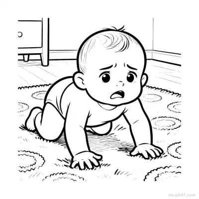 Free printable Sad Baby  Coloring Page - Free PDF Printable Baby Coloring Sheets coloring page