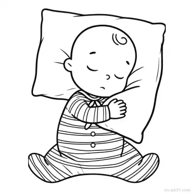 Free printable Baby Sleeping 1 Coloring Page - Free PDF Printable Baby Coloring Sheets coloring page