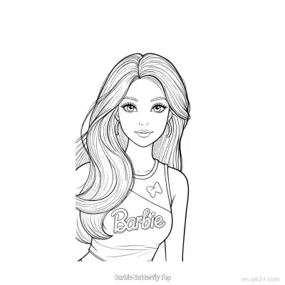 Free printable Barbie Butterfly Top  Coloring Page - Free PDF Printable Barbie Coloring Sheets coloring page