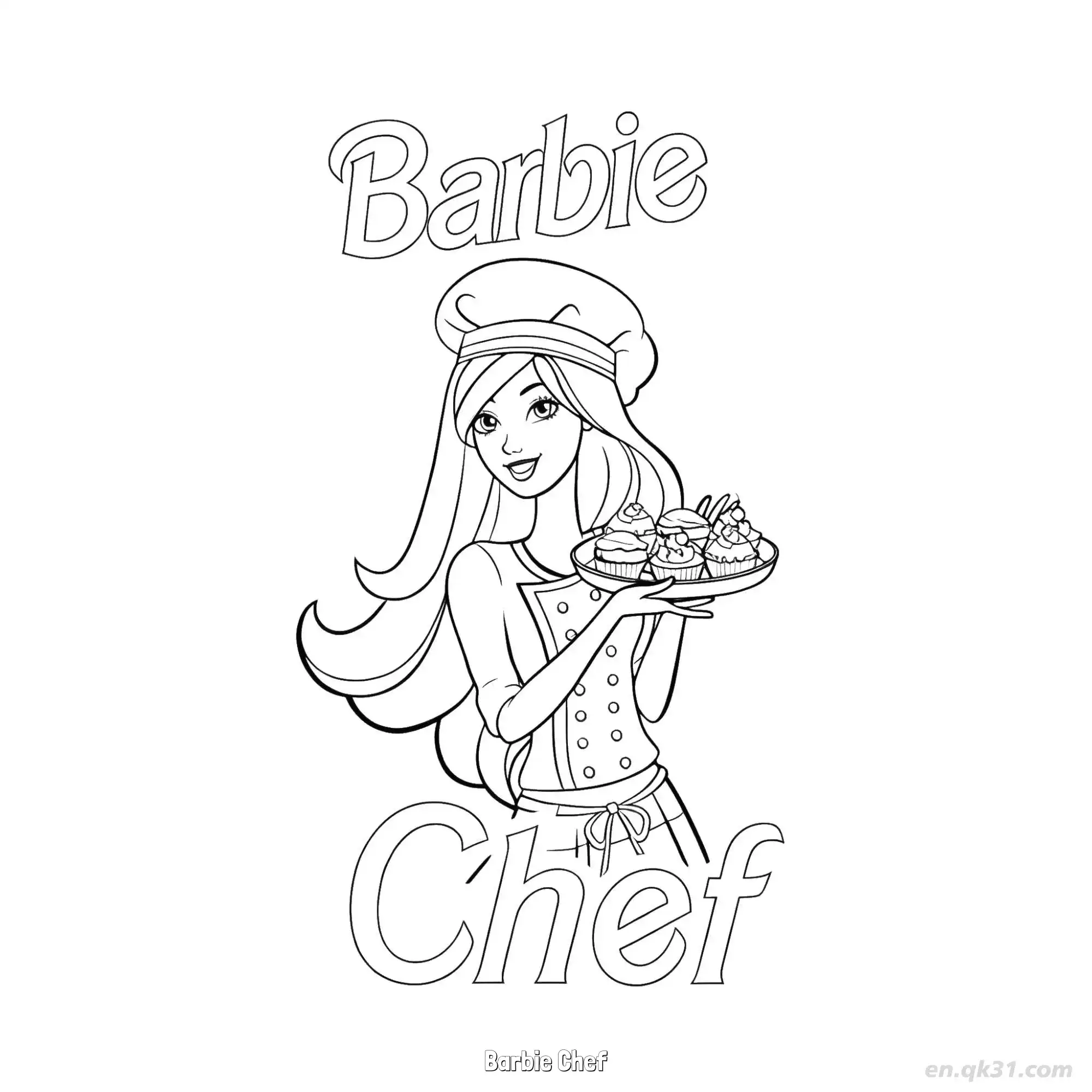 Barbie Chef  Coloring Page - Free Printable Barbie PDF Coloring Sheets – Free Printable Coloring Page for Kids and Adults