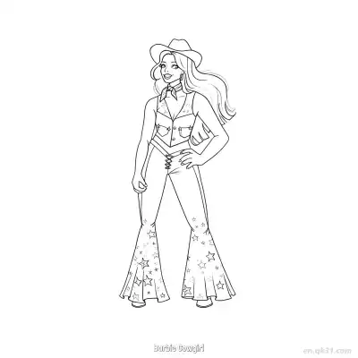 Free printable Barbie Cowgirl  Coloring Page - Free PDF Printable Barbie Coloring Sheets coloring page
