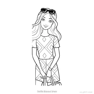 Free printable Barbie Diamond Dress  Coloring Page - Free PDF Printable Barbie Coloring Sheets coloring page