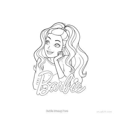 Free printable Barbie Dreamy Pose  Coloring Page - Free PDF Printable Barbie Coloring Sheets coloring page