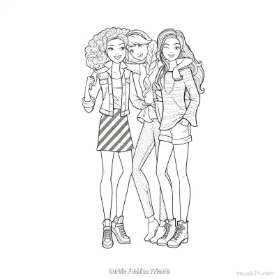 Free printable Barbie Fashion Friends 2 Coloring Page - Free PDF Printable Barbie Coloring Sheets coloring page