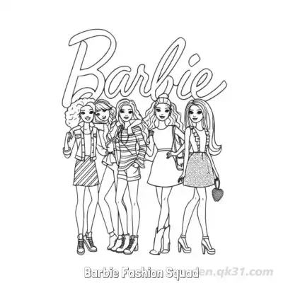 Free printable Barbie Fashion Squad  Coloring Page - Free PDF Printable Barbie Coloring Sheets coloring page