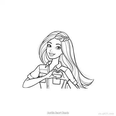 Free printable Barbie Heart Hands  Coloring Page - Free PDF Printable Barbie Coloring Sheets coloring page