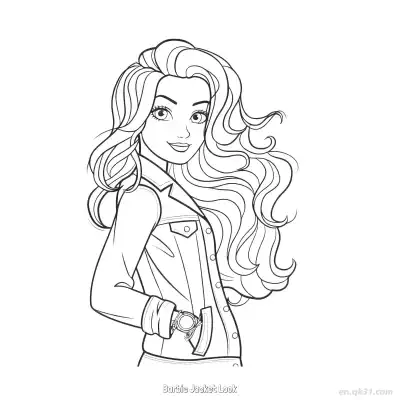Free printable Barbie Jacket Look  Coloring Page - Free PDF Printable Barbie Coloring Sheets coloring page