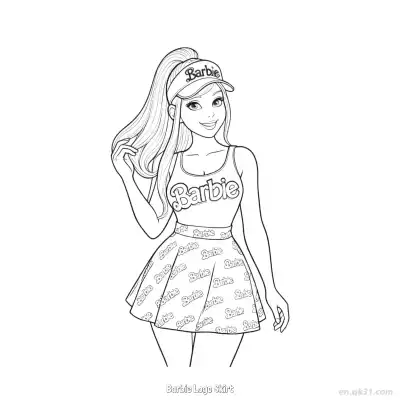 Free printable Barbie Logo Skirt  Coloring Page - Free PDF Printable Barbie Coloring Sheets coloring page