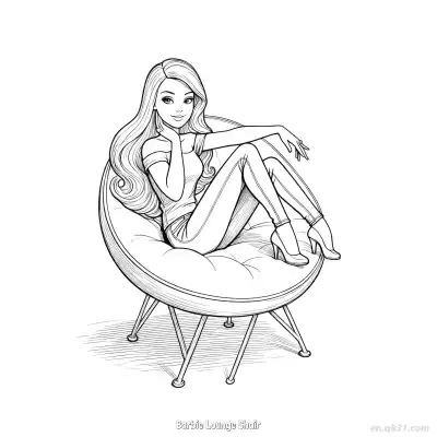 Free printable Barbie Lounge Chair  Coloring Page - Free PDF Printable Barbie Coloring Sheets coloring page