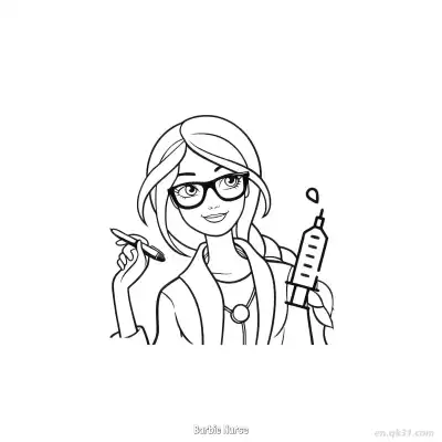 Free printable Barbie Nurse  Coloring Page - Free PDF Printable Barbie Coloring Sheets coloring page