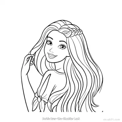 Free printable Barbie Over-the-Shoulder Look  Coloring Page - Free PDF Printable Barbie Coloring Sheets coloring page