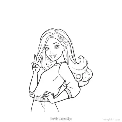 Free printable Barbie Peace Sign  Coloring Page - Free PDF Printable Barbie Coloring Sheets coloring page