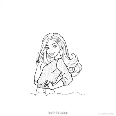 Free printable Barbie Peace Sign 2 Coloring Page - Free PDF Printable Barbie Coloring Sheets coloring page