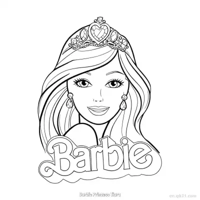 Free printable Barbie Princess Tiara  Coloring Page - Free PDF Printable Barbie Coloring Sheets coloring page
