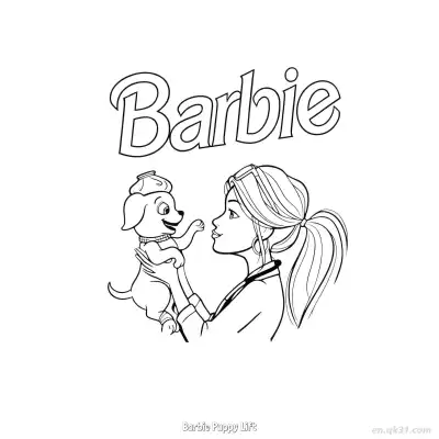 Free printable Barbie Puppy Lift  Coloring Page - Free PDF Printable Barbie Coloring Sheets coloring page