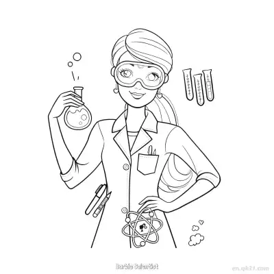 Free printable Barbie Scientist  Coloring Page - Free PDF Printable Barbie Coloring Sheets coloring page