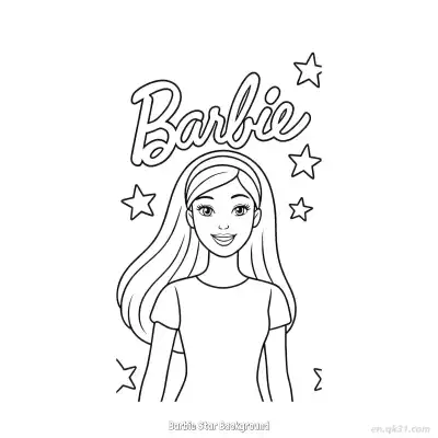 Free printable Barbie Star Background  Coloring Page - Free PDF Printable Barbie Coloring Sheets coloring page