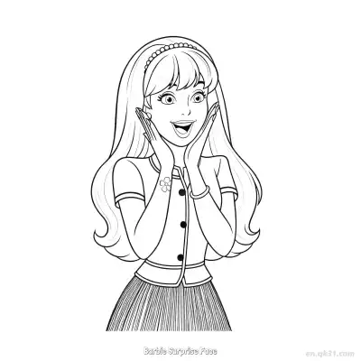 Free printable Barbie Surprise Face  Coloring Page - Free PDF Printable Barbie Coloring Sheets coloring page