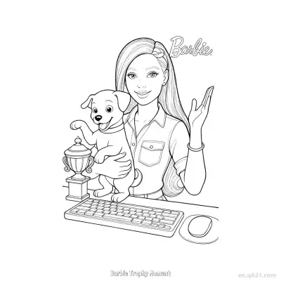 Free printable Barbie Trophy Moment  Coloring Page - Free PDF Printable Barbie Coloring Sheets coloring page