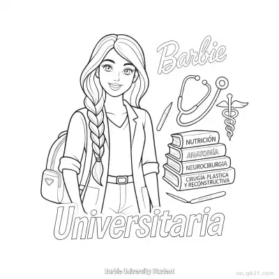 Free printable Barbie University Student  Coloring Page - Free PDF Printable Barbie Coloring Sheets coloring page