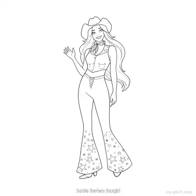 Free printable Barbie Western Cowgirl  Coloring Page - Free PDF Printable Barbie Coloring Sheets coloring page