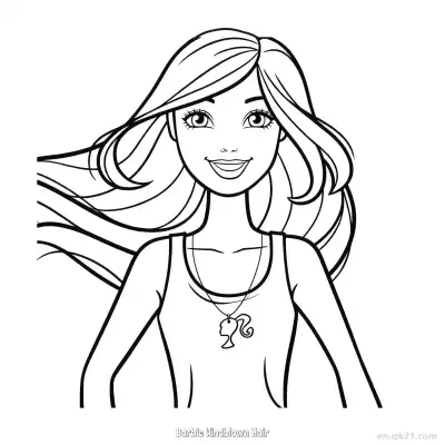 Free printable Barbie Windblown Hair  Coloring Page - Free PDF Printable Barbie Coloring Sheets coloring page