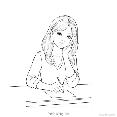 Free printable Barbie Writing Desk  Coloring Page - Free PDF Printable Barbie Coloring Sheets coloring page