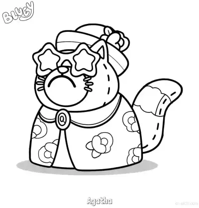 Free printable Agatha  Coloring Page - Free Printable Bluey PDF Coloring Sheets coloring page