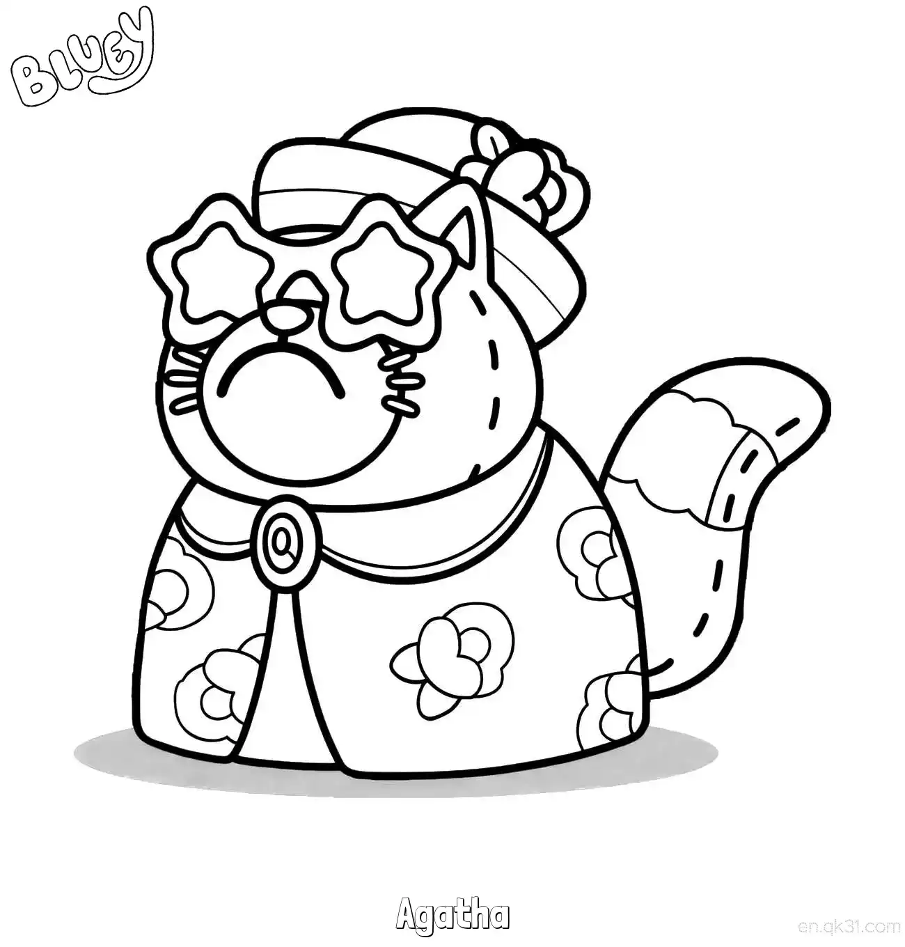 Agatha  Coloring Page - Free Printable Bluey PDF Coloring Sheets – Free Printable Coloring Page for Kids and Adults