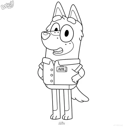 Free printable Alfie  Coloring Page - Free Printable Bluey PDF Coloring Sheets coloring page