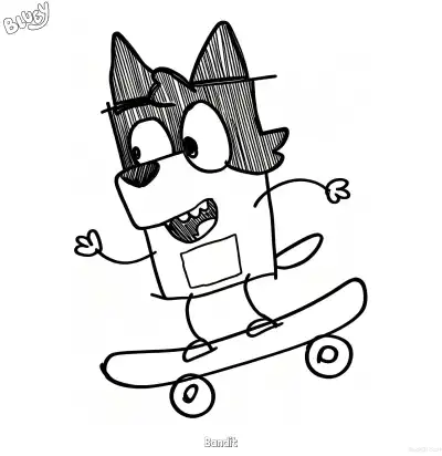 Free printable Bandit 2 Coloring Page - Free Printable Bluey PDF Coloring Sheets coloring page