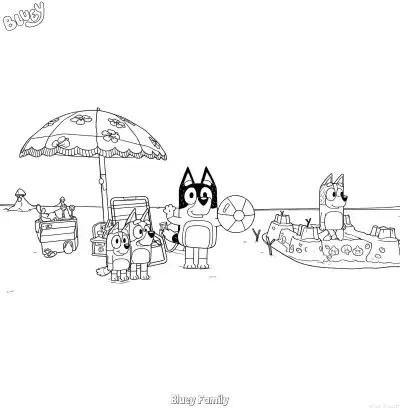 Free printable Bluey Family 2 Coloring Page - Free Printable Bluey PDF Coloring Sheets coloring page